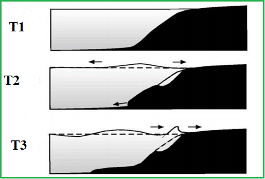 Tsunami generated by landslide motion